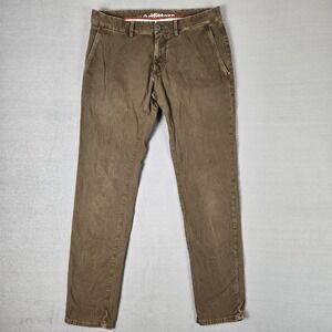 Modfitters Pants Mens 32x29 Corduroy Brown Soho Skinny‎ Trousers Stretch Logo
